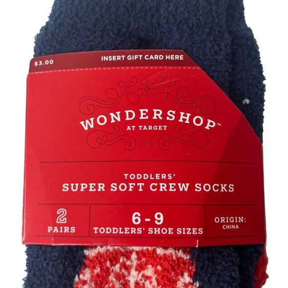 Wondershop Toddlers Super Soft Christmas Crew Socks Pairs Size 5-9 New - Picture 4 of 5